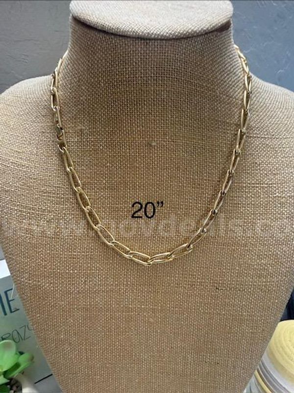 Beautiful, 20 Inch, Thick Paper Clip Necklace, 24k Real Gold Filled