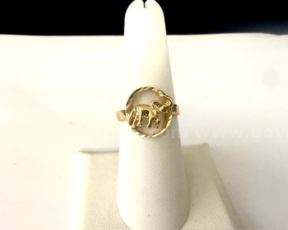 Ladies Size 7, Unique, Elephant Ring, 24k Real Gold Filled