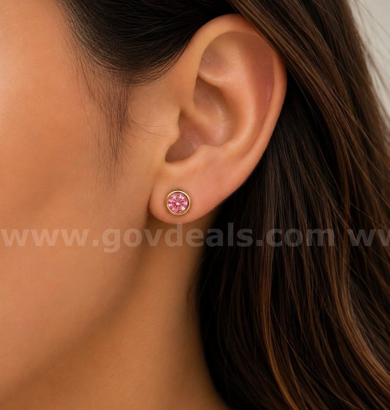 Small June Birthstone CZ Earrings 24K Real Gold Filled.