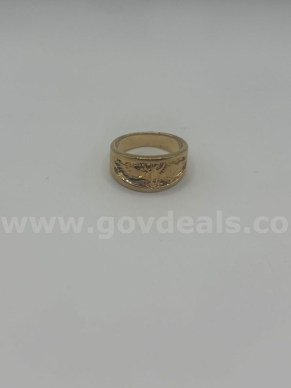 Size 11 Men’s Thick Eagle Band Ring. 24k Real Gold Plated,