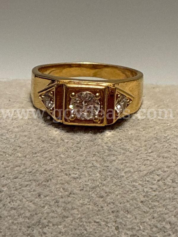 Size 11 1/2, 24k Real Gold Plated, CZ Ring.