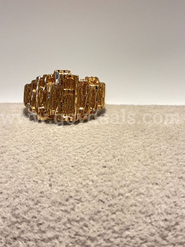 Attractive, 24k Gold, Size 12 Men’s Ribbed Barrel Ring Read ⬇️