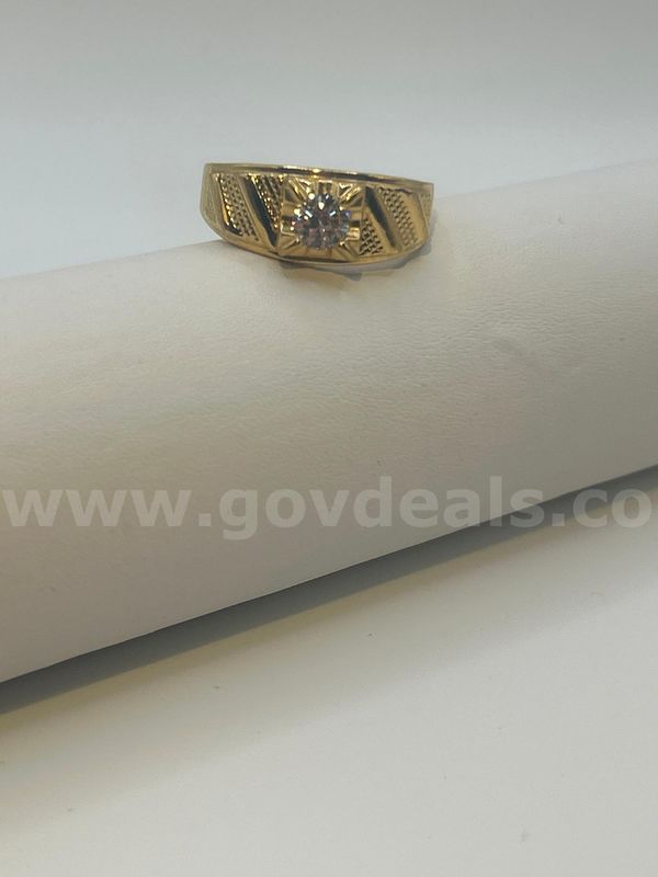 BIG BOY Size 14, Men's CZ W/Accent Ring. 24K Real Gold Plated