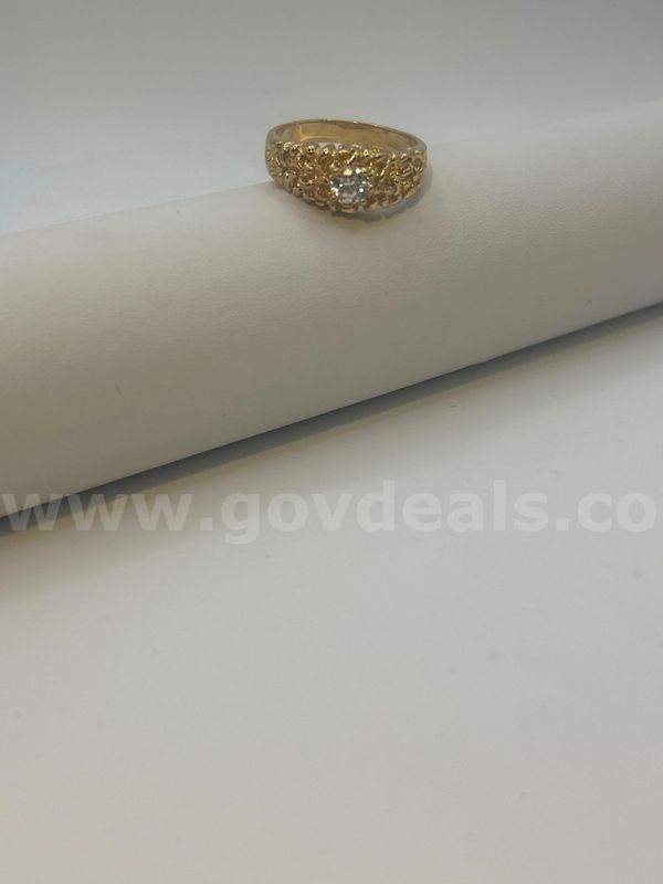 Gorgeous, Size 13.5 , 24k Gold, Brilliant Large CZ, Men’s Nugget Ring Read⬇️