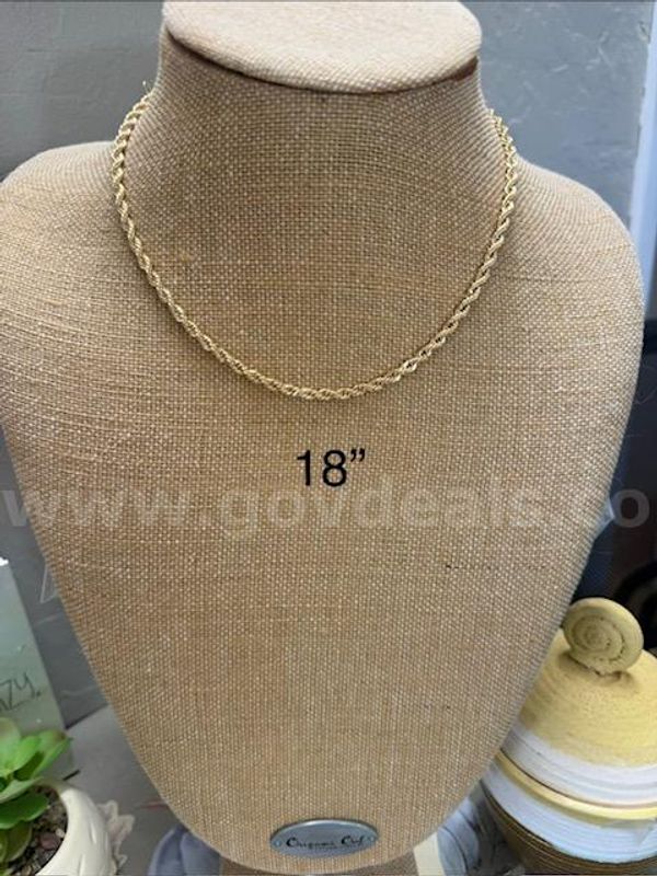 Gorgeous, 18 Inch, 5MM Diamond Cut, Rope Chain Necklace, Real 24k Gold Filled