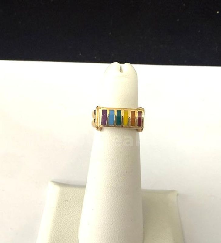 Size 4, Pride Ring, Real 24k Gold Plated