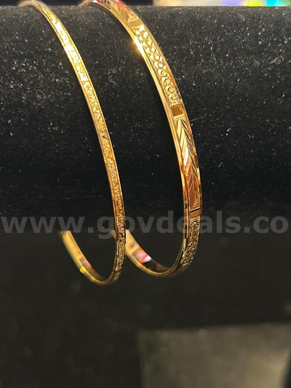 (2) Piece 2.5” Bangle Set! 24K Real Gold Plated