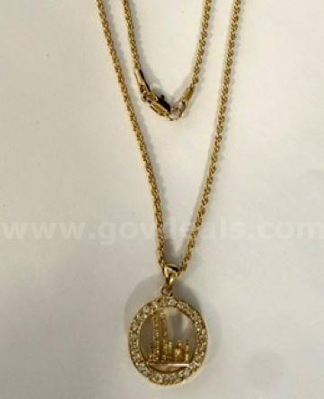 Beautiful, CZ Twin Towers Pendant, W/1MM , 20 Inch Rope Necklace, Real 24k Gold Filled