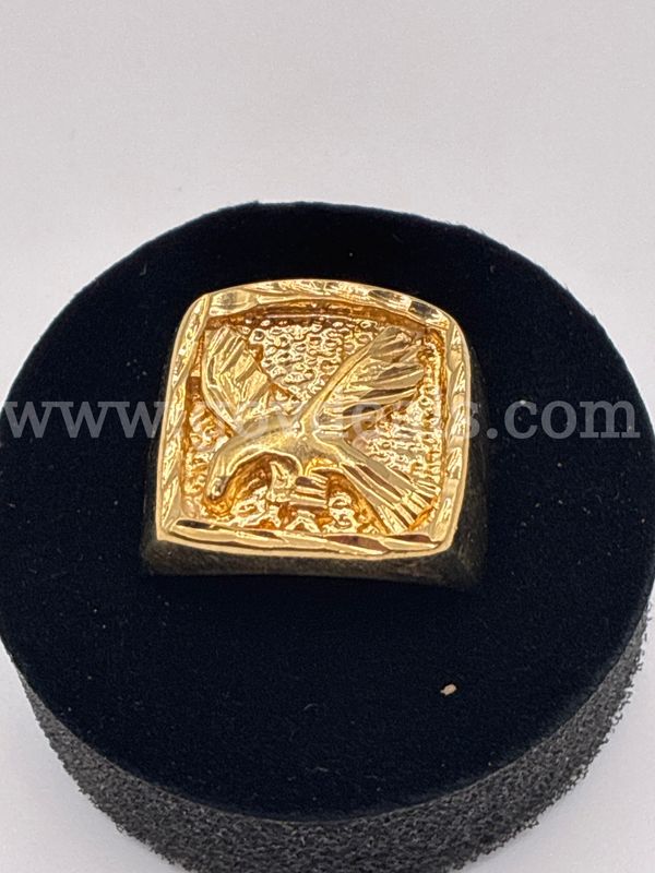 Size 06, Men’s Eagle Ring. 24K Real Gold Plated