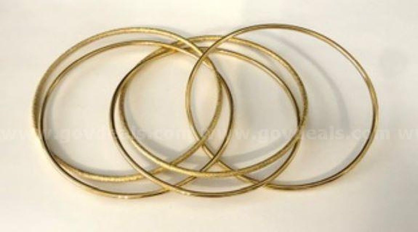 Beautiful, Set of (5), Real 24k Gold Filled, Size large, Attached Bangle Bracelets