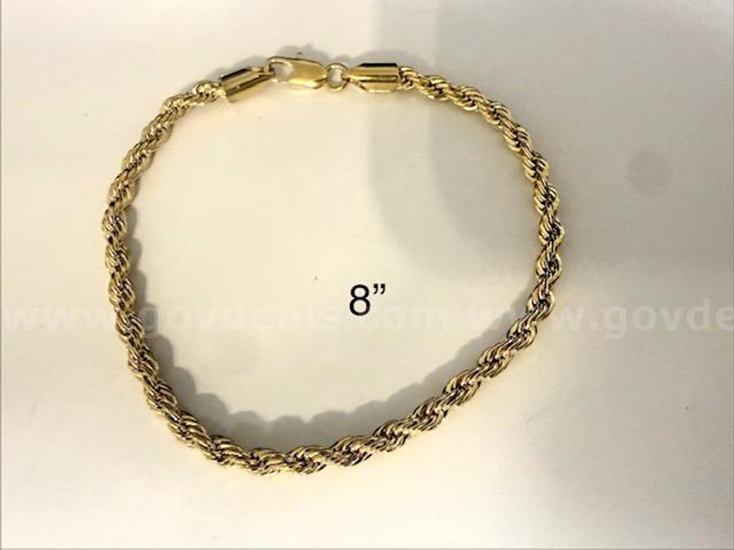 Gorgeous, 8 inch Diamond Cut, 4MM Rope Chain Bracelet, Real 24k Gold Filled