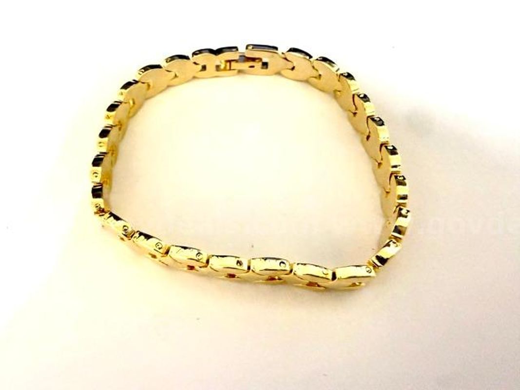 24k Gold, 7 Inch, ID Link Bracelet