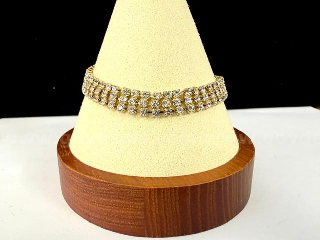 Beautiful, 7 Inch, Triple CZ Row Tennis Bracelet, Real 24k Gold Filled