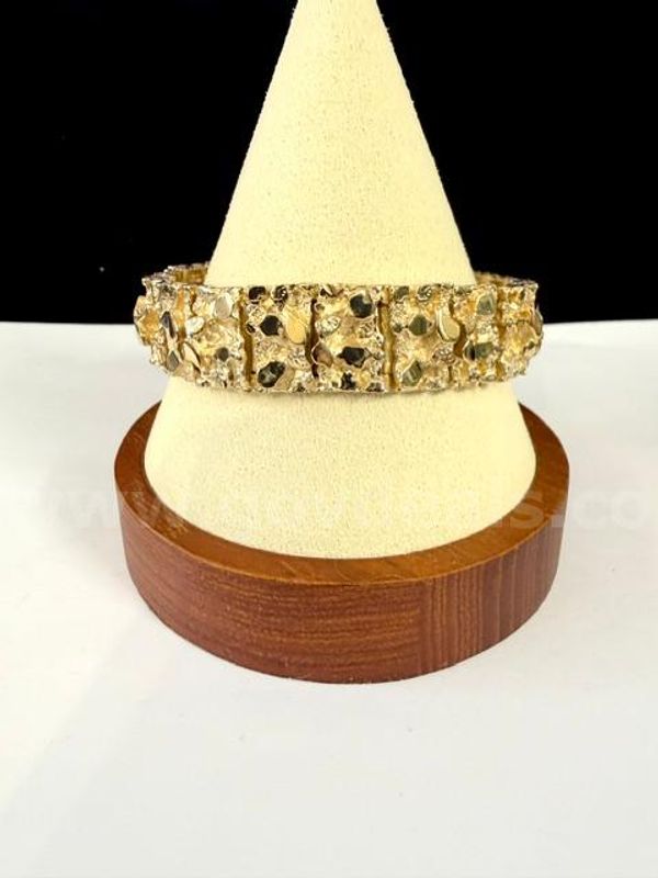 Beautiful, 1/2" Wide, 8", Real 24k Gold Filled, Nugget Bracelet