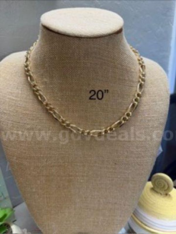 Beautiful, 20 Inch, Italian Figaro Necklace Chain, Real 24k Gold Filled