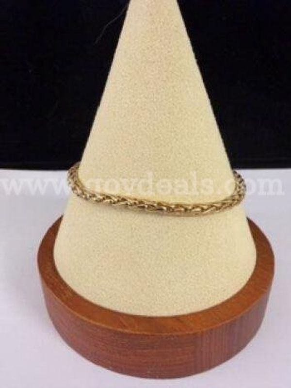 Ladies, 7 Inch, Byzantine Bracelet, Real 24k Gold Filled