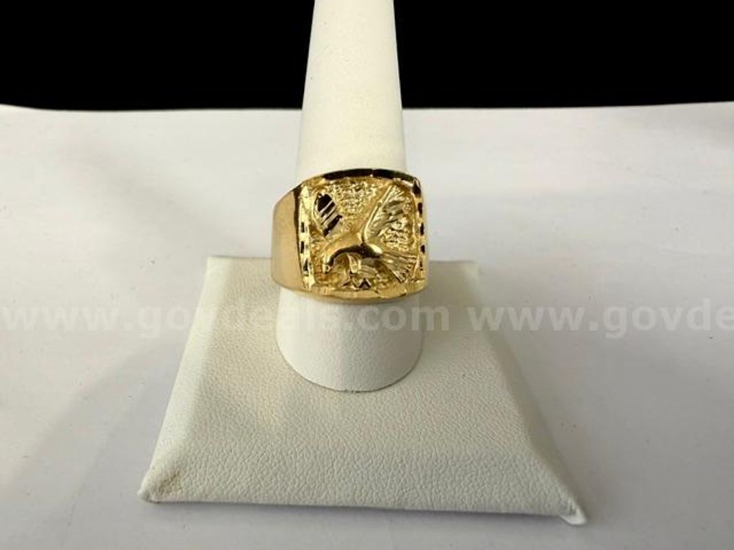 Beautiful, , Size 11, Men’s Eagle Ring, 24k Real Gold Filled