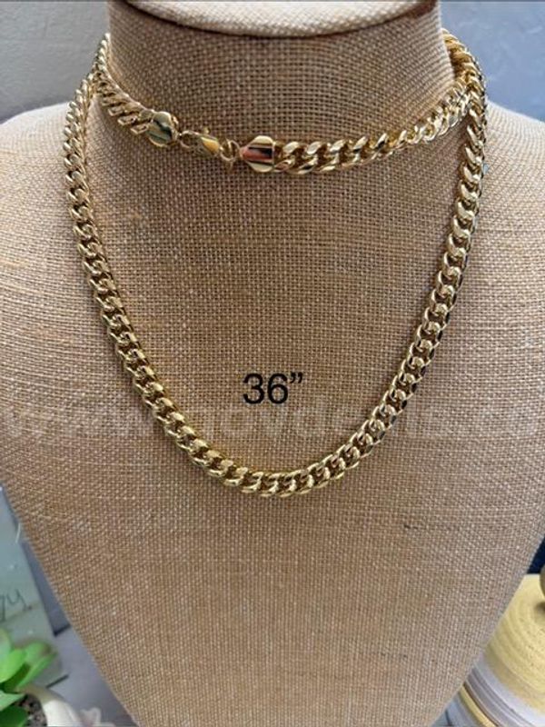 Rare, Heavy, 36 Inch, Curb Link Necklace Chain, Real 24k Gold Filled