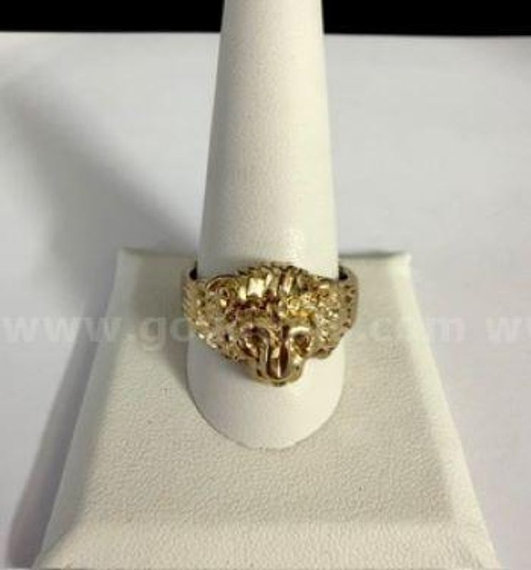Men's, Size 12, Lion Head Ring, Real 24k Gold Filled