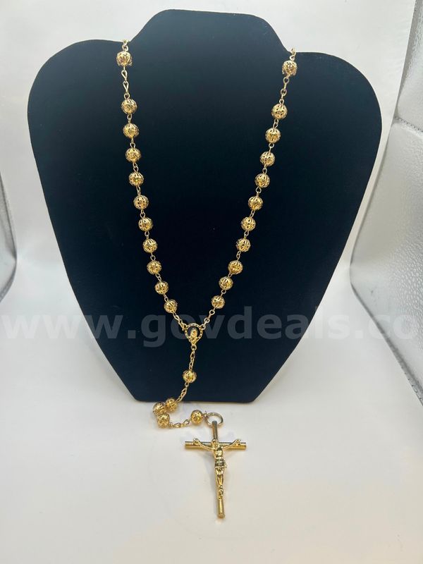 Spectacular! 30 Inch Large Rosary. 24k Real Gold Filled.