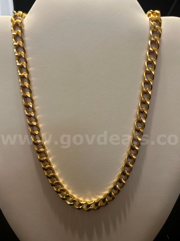 Heavy, 20” Medium Square Link! 24K Real Gold Plated