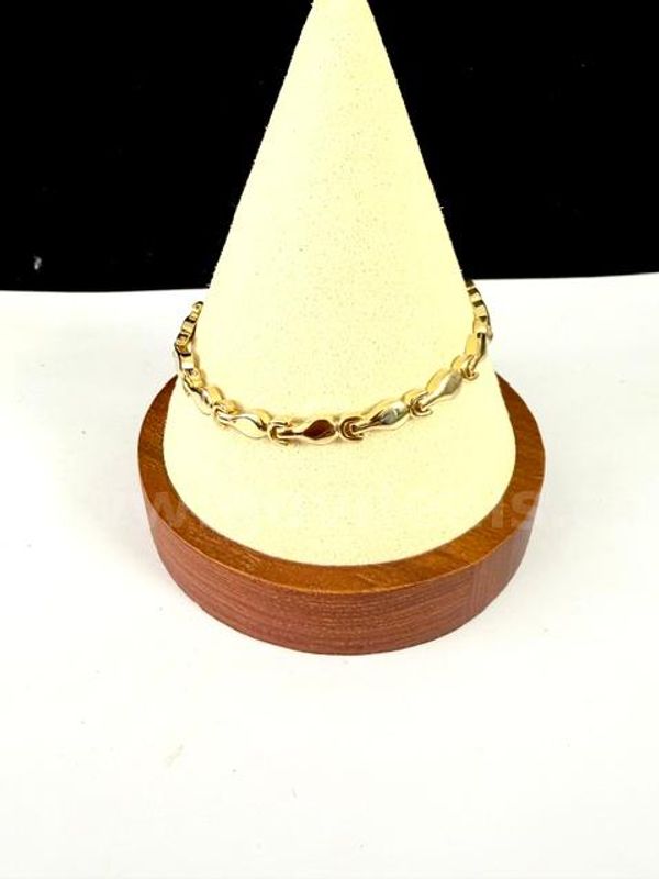 7 Inch, Unique, ID Link Bracelet, Real 24k Gold Filled
