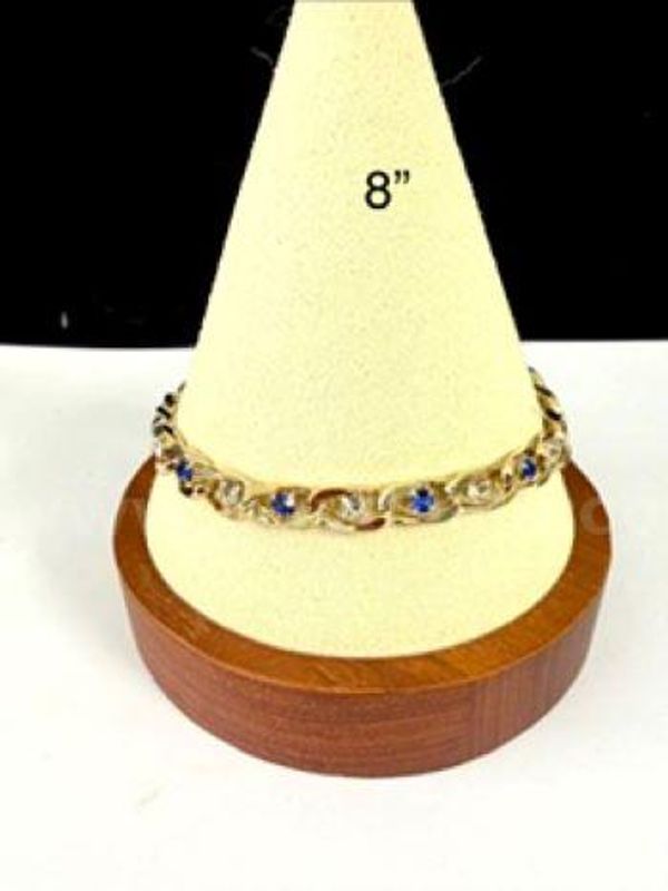 Gorgeous, 8 Inch, CZ Sapphire, Tennis Bracelet, Real 24k Gold Filled