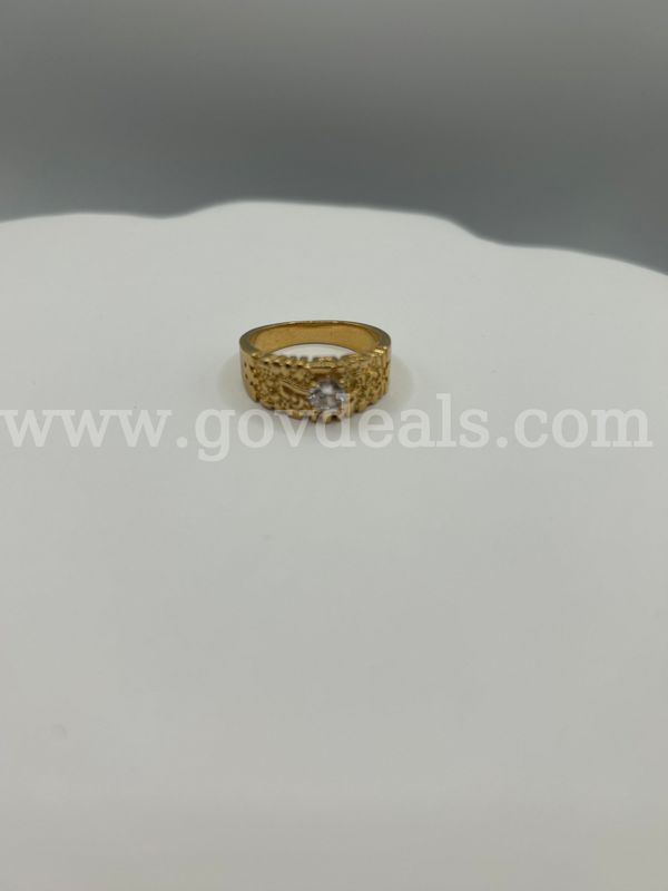Beautiful, Men's, Size 11 1/2, 24k Real Gold Plated. W/ CZ Ring.