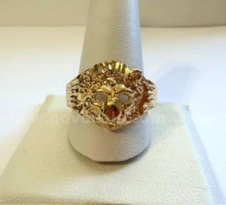 Men's, Size 13, Cougar Ring, Real 24k Gold Plated
