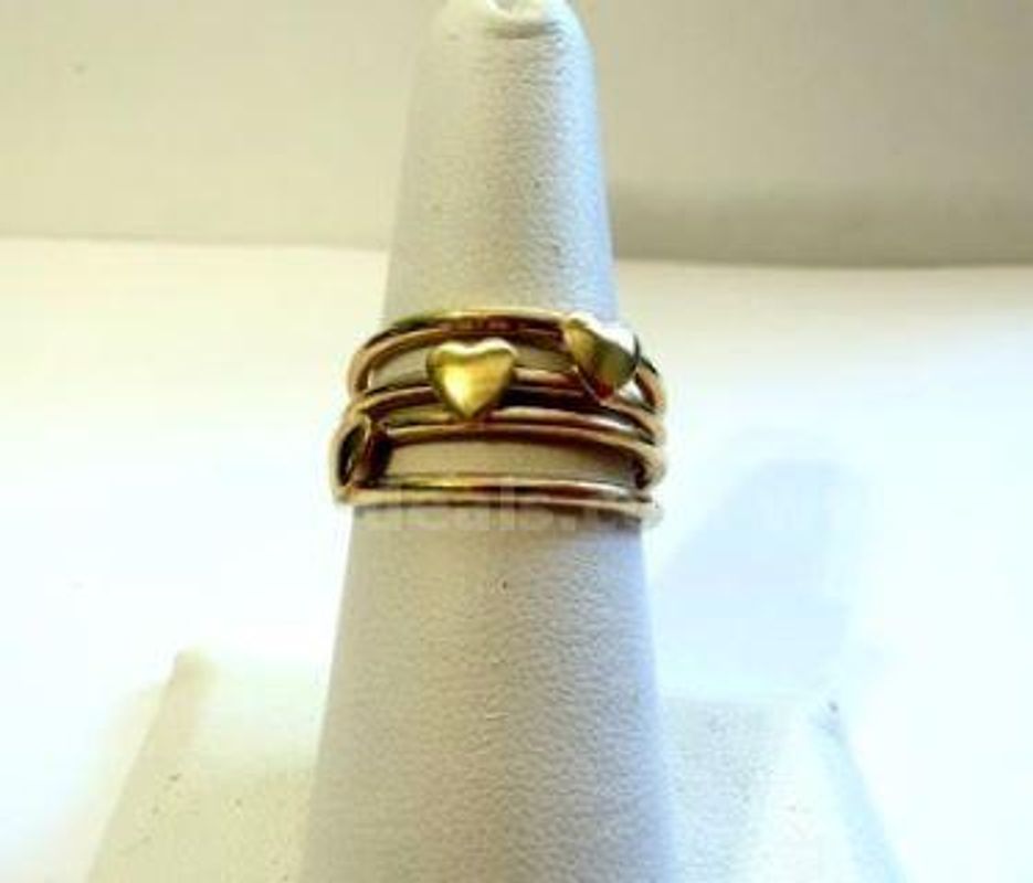Beautiful, Size 7 Triple Heart Ladies Ring, Real 24k Gold Filled