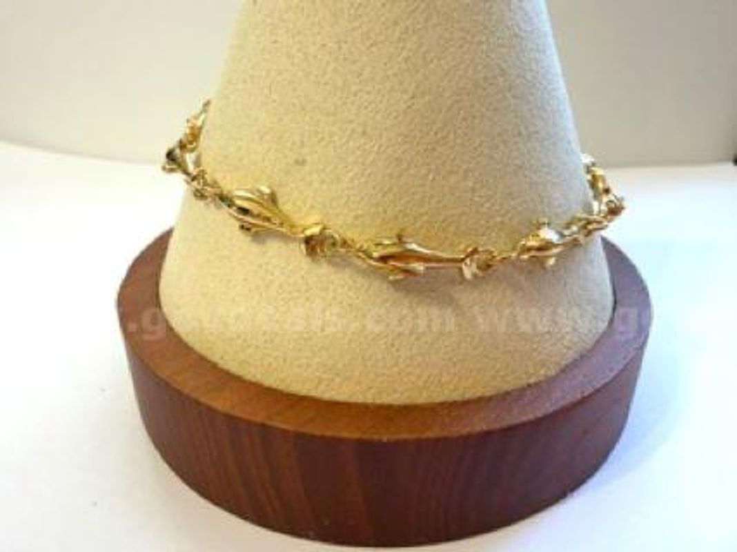 Ladies, 7” Unique, Dolphin Bracelet, Real 24k Gold Filled
