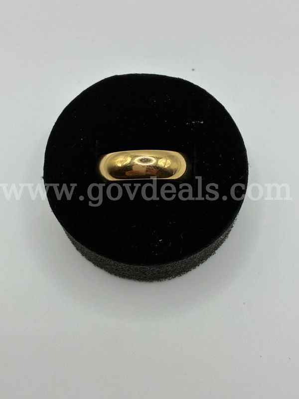 Size 4 3/4 ,Wide Smooth Wedding Band 24K Real Gold Plated