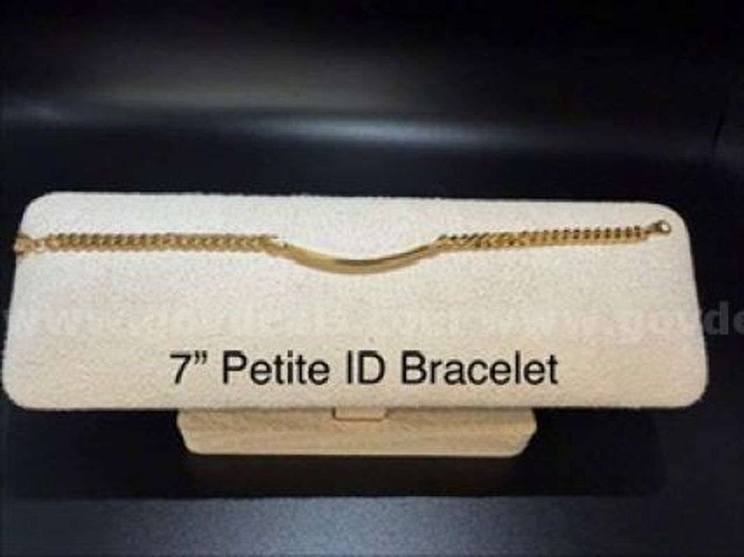 Beautiful, Ladies, 7 Inch, Diamond Cut, Petite ID Bracelet, Real 24k Gold Filled