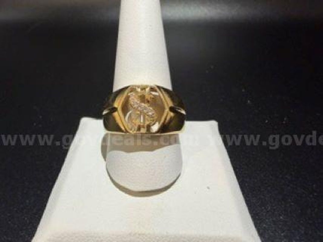 Beautiful, Men's, Size 11, Real 24k Gold Filled, CZ Money Sign Ring