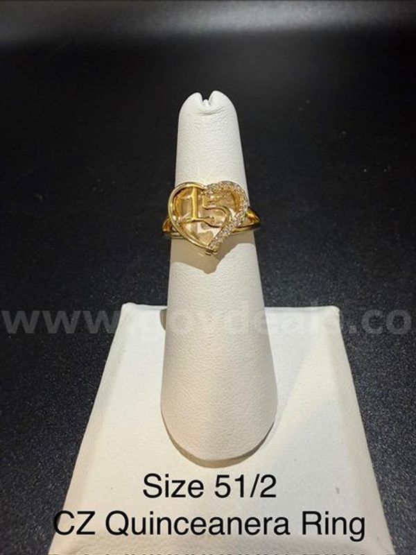Beautiful, Ladies, CZ, Size 5 1/2, Quinceanera Ring, Real 24k Gold Filled