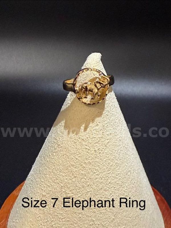 Beautiful, Ladies, Size 7, Elephant Ring, Real 24k Gold Plated
