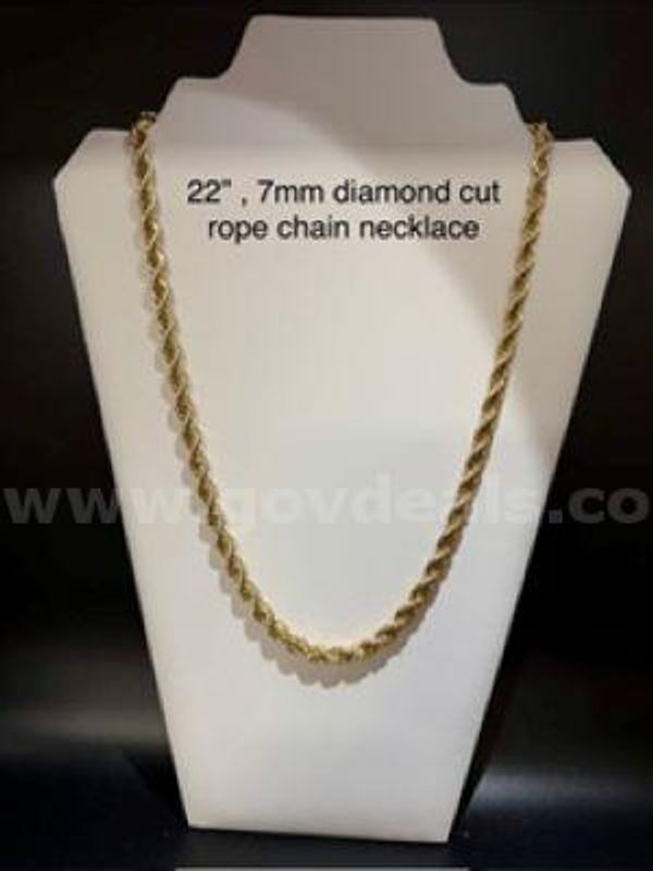 Gorgeous, Heavy, Real 24k Gold Filled, 7MM, 22 Inch, Diamond Cut Rope Chain Necklace