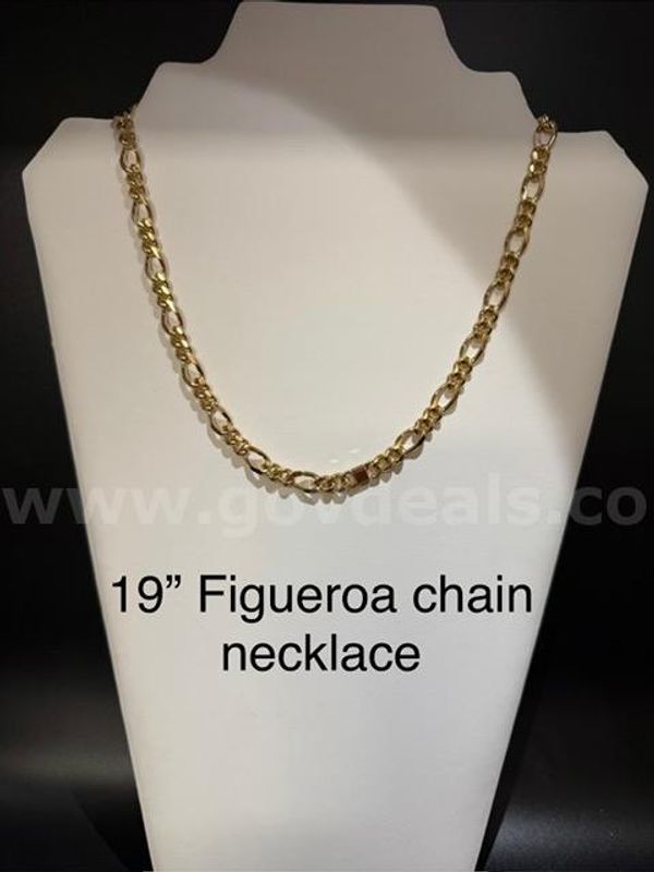 Beautiful, 19 Inch, Italian Figaro Chain Necklace, Real 24k Gold Filled