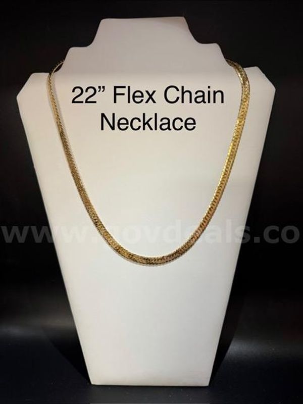 Beautiful, 22 Inch, Flex Chain Necklace, Real 24k Gold Filled
