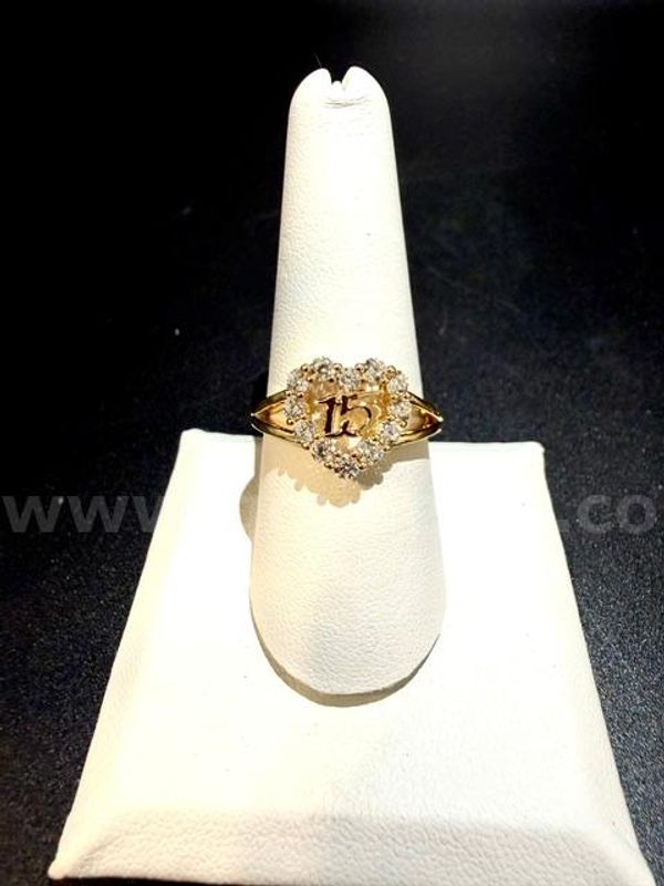 Stunning, Ladies, Real 24k Gold Filled, Size 9, CZ, Quinceanera Ring