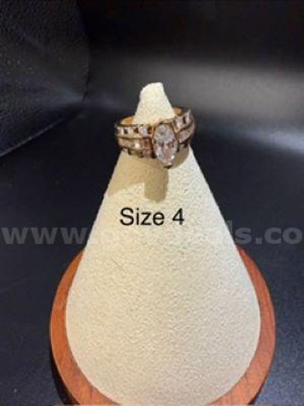 Stunning, Size 4, 2 Carat, CZ Marquis Bridal Ring W/Accents, Real 24k Gold Filled