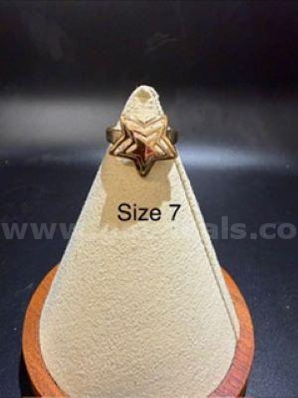 Ladies, Size 7, Triple Layer Star Ring, Real 24k Gold Filled