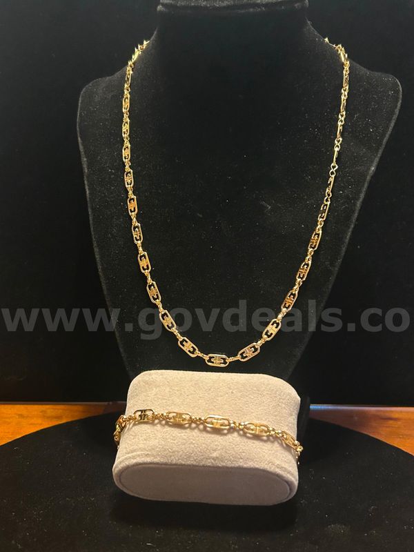 20” & 8” Necklace and Bracelet 24K Real Gold Plated