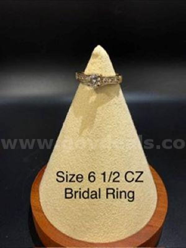 Beautiful, Ladies, Size 6 1/2, CZ Bridal Ring, Real 24k Gold Filled