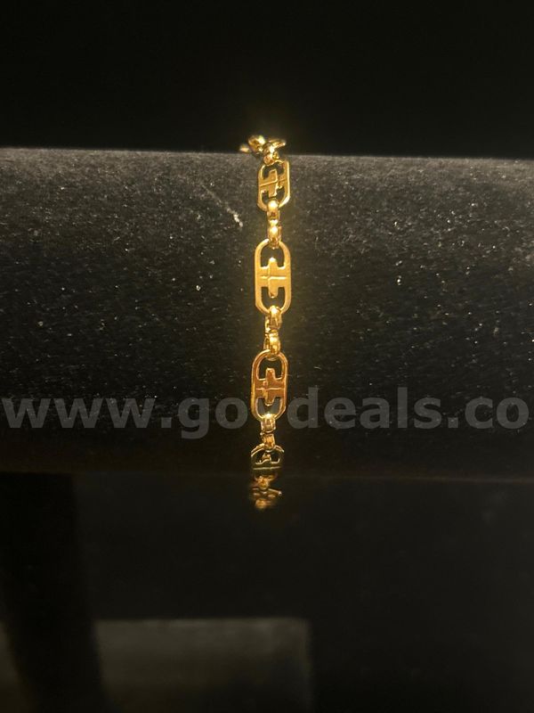7 1/4 Inch, Mariner Link Bracelet.24K Real Gold Plated FREE SHIPPING W/ BUY IT NOW!!