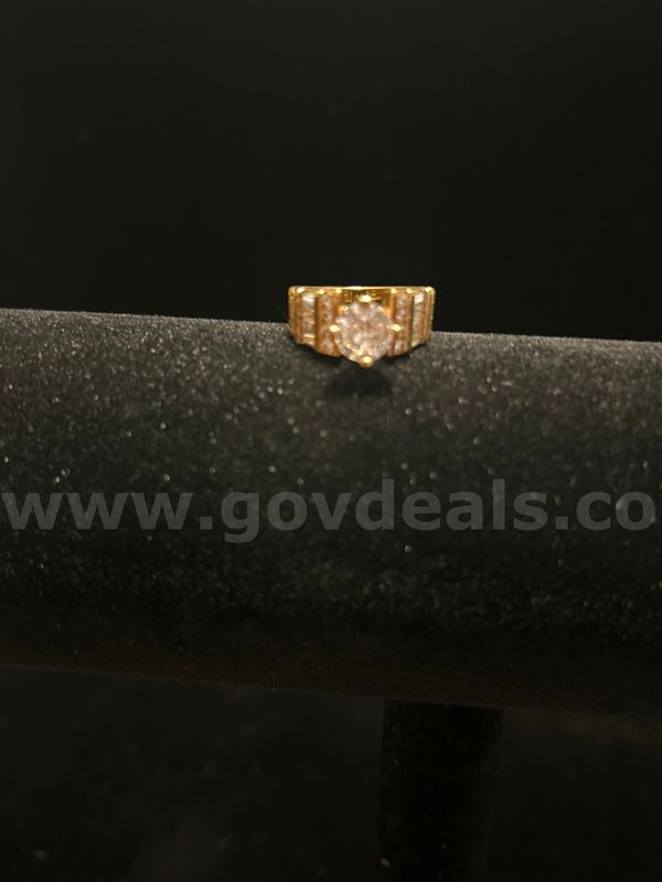 Size 4, CZ Wedding Ring 24K Real Gold Plated
