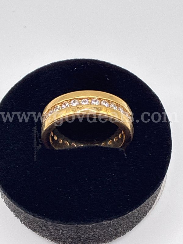 Size 5 1/2, CZ Wedding Band 24K Real Gold Filled