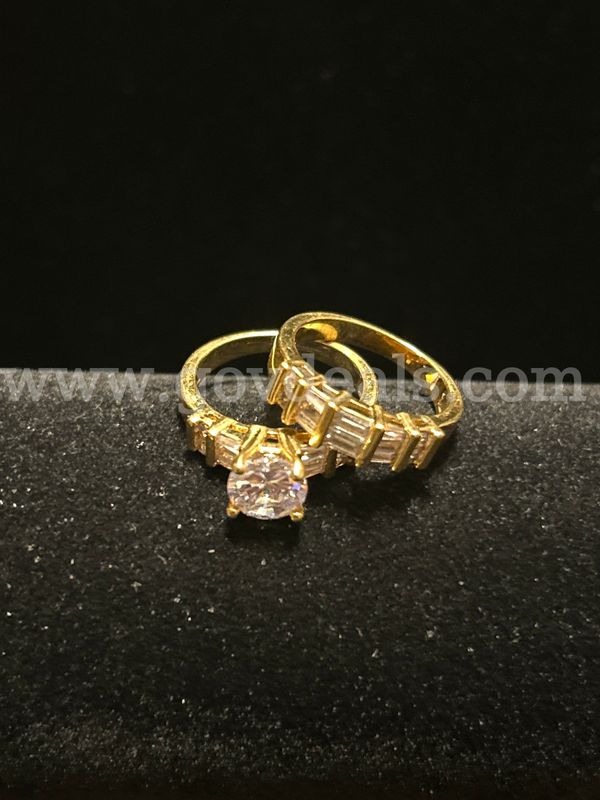 Size 7, Ladies, CZ, Bridal Ring Set. 24K Gold Filled. FREE SHIPPING W/ BUY IT NOW!!