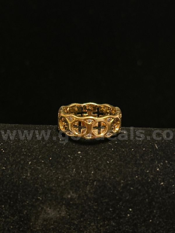 Stunning, Ladies, 24k Gold, Size 6.5, CZ Cross Wedding Band Read⬇️