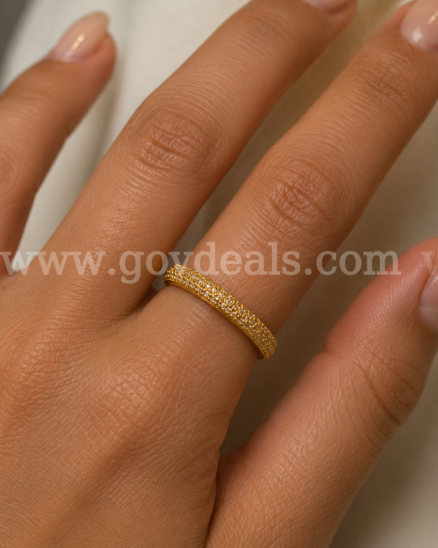 Beautiful, Size 10 CZ, Pavé Eternity Band. 24k Real Gold Filled.